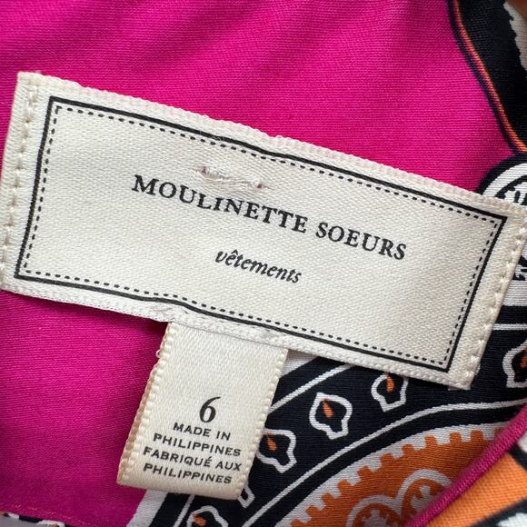 Moulinette Soeurs Dress Womens 6 Giedi Pink Medallion Cocktail Party Shift - Picture 3 of 11